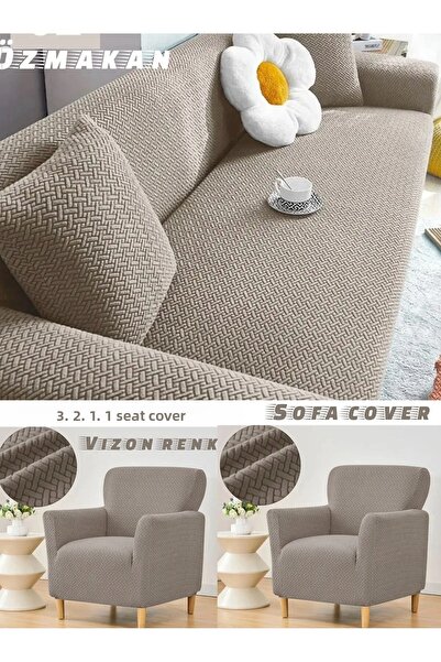 ÖZMAKAN Seat Cover, Seat Cover 3+2+1+1 Elasticated, Non-Slip