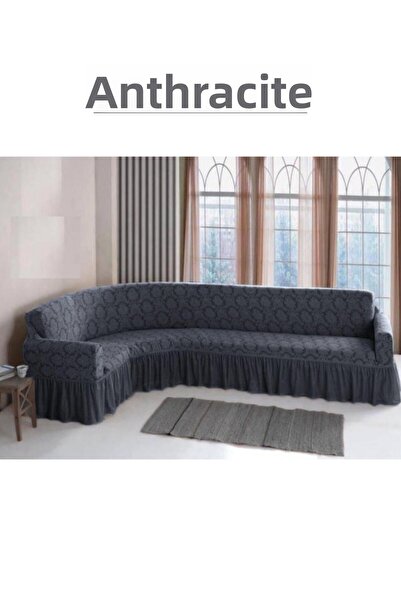 ELHOŞ غطاء أريكة زاوية جاكار L. غطاء أريكة زاوية قابل للتمدد وقابل للغسل لـ 7...