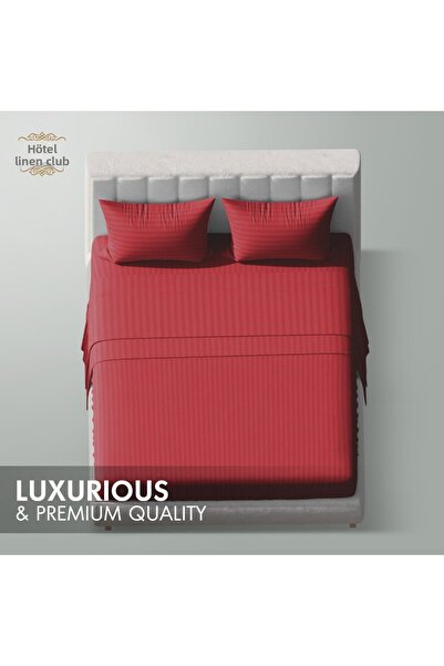 Hotel Linen Klub Single-Striped Fitted Sheet Set - Premium and Durable Quality, Deep Pocket for a Perfect Fit