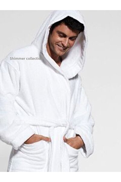 PIRILTI COLLECTION رداء حمام بغطاء للرأس من القطن الدقيق