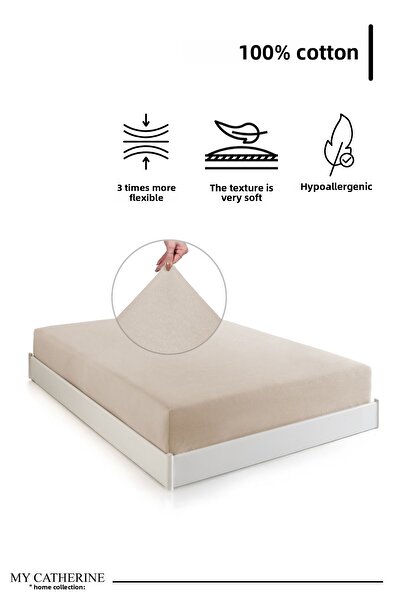 My Catherine نسيج قطن ممشط 100% - ملاءة سرير مفردة ومزدوجة وكبيرة الحجم