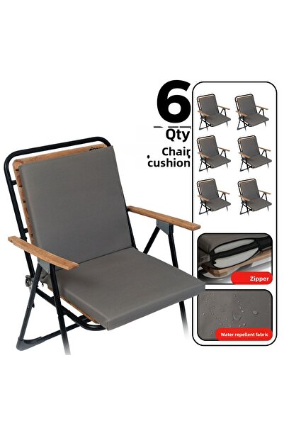 XPERMATE 6-Piece Backrest Chair Cushion Zippered 40X40 Backrest Chair Cushion Anthracite
