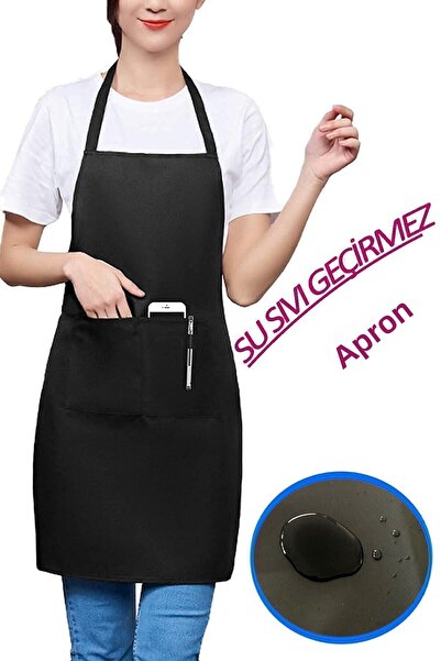 Esnivus مريلة نانو مقاومة للماء مع جيوب - غسالة أطباق، مطبخ، مطعم، نادل، شيف ...