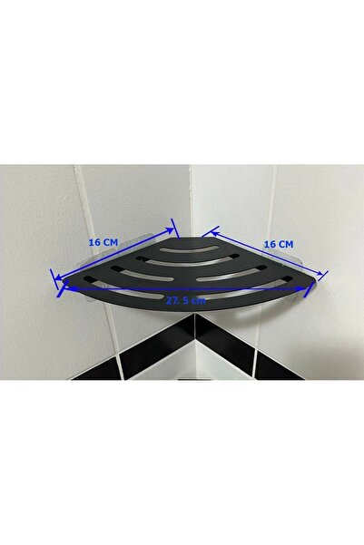 ardini Ki̇taro Self-Adhesive Shampoo Shelf Mat Black Single Deck