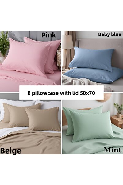 KAMİZ 8 Cotton Pillow Cases with Cover - 50x70