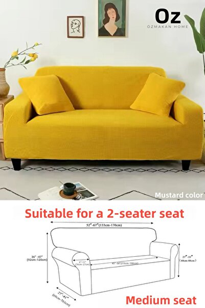 ÖZMAKAN غطاء للأريكة المتوسطة لشخصين قطعة واحدة