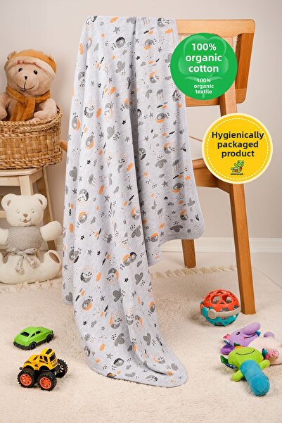 bebetospik Multi-Purpose 100% Cotton Double Layer Muslin Blanket & Baby Blanket