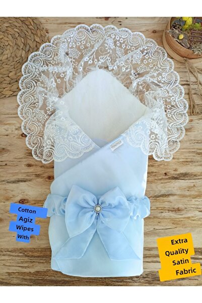 Tomuycuk قماط نوم أزرق مصنوع من القطن بنسبة 100% - بطانية موسمية للأولاد الصغار وإصدار المستشفى