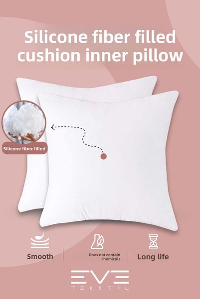 Eve Tekstil 4 Pieces Throw Series Antiallergic 100% Silicone Fiber Filled Throw Pillow Inner Square Pillow 45X45Cm 350Gr