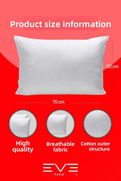 Eve Tekstil 6 bucăți micro fibră de silicon nețesută lavabilă antialergică pernă pentru casă și hotel 50x70cm 700 gr