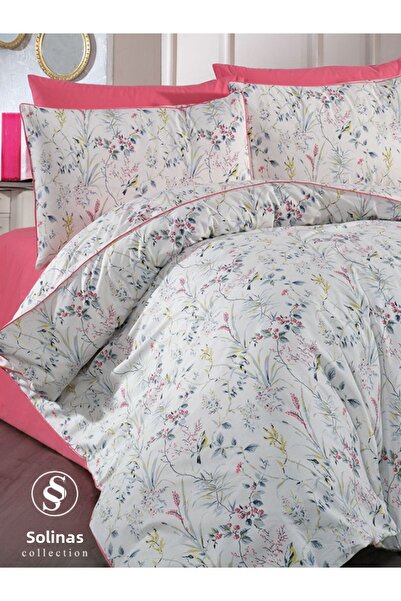 Solinas Collection Set cuvertură dublă Lidya crem-fucsia 100% bumbac fucsia