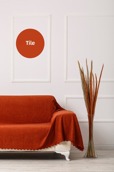 VELERDE HOME Tile King Size Double Sided Sofa Bed Seat Cover Shawl that Covers Arms