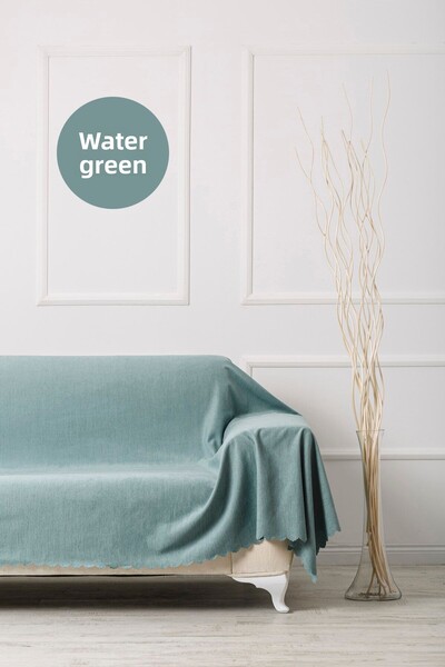 VELERDE HOME Water Green King Size Double-sided Sofa Bed Seat Cover Shawl that Covers Arms