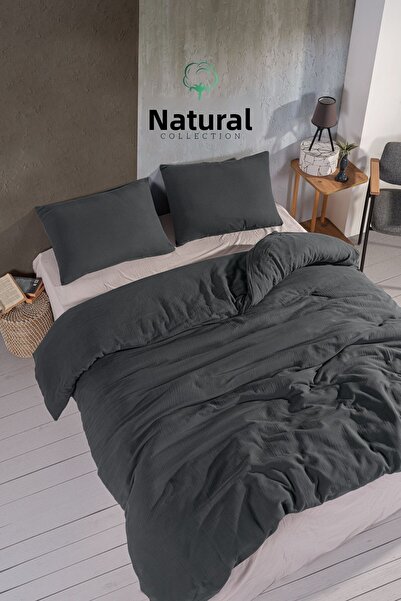 Naturel Collection 100% Φυσικό Σετ Παπλωματοθήκης από Μουσελίνα – Διπλό |   Τ...