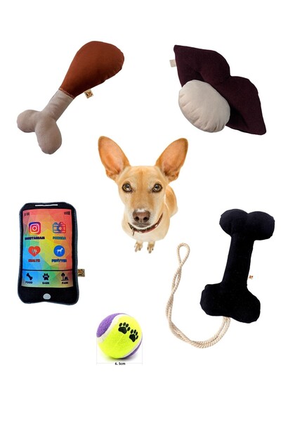 UTDpet مجموعة ألعاب الكلاب المكونة من 5 قطع (مع ألعاب العظام)