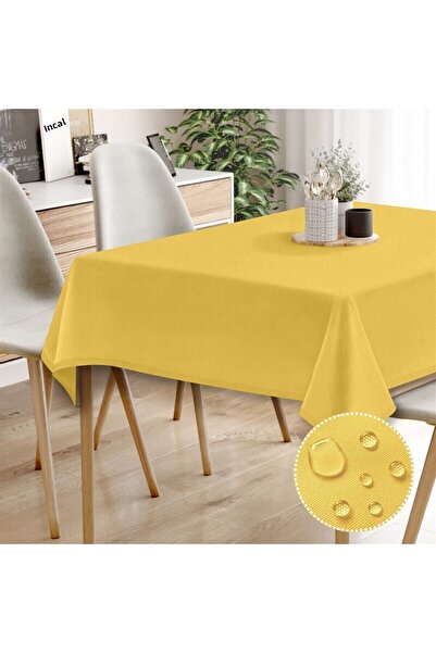 Evim Canvas Yellow Liquid Proof Stain Resistant Tablecloth