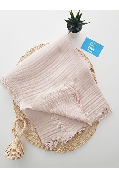 artıbebe 100% Cotton Baby Muslin Cover Beige | Breathable Multi-Purpose Swaddle and Blanket | Plus Bebe