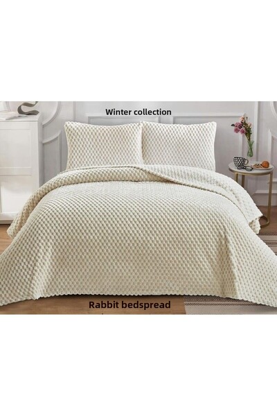 aktartekstil Rabbit Feather Pillowed Double Bed Cover 230 X 250 cm