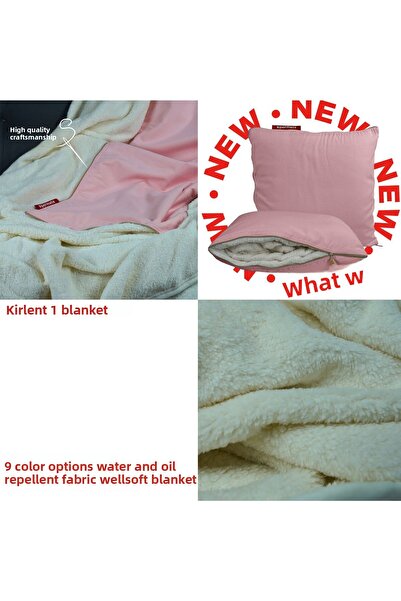 XPERMATE Pink Blanket Pillow - Welsoft Throw Pillow, Tv and Travel Airplane Pillow - 145X205