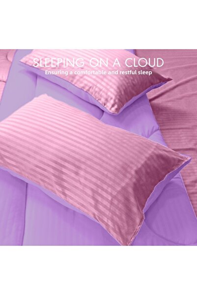 Hotel Linen Klub Stripe Reversible  Comforter Set- Ultra Soft  Microfiber Fabric, Soft Siliconized Fiber Filling