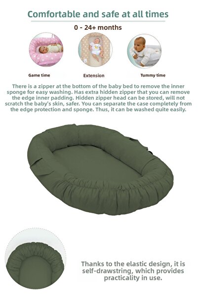 mordesign Babynest Orthopedic Baby Bed, Mother's Side Baby Bed, Ergonomic Design, Grand Series