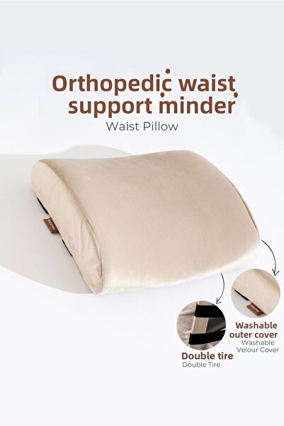VİSCOTEX Visco Orthopedic Lumbar Support Pillow, Office, Car, Chair, Seat, Back Pillow Cushion, 38X33X12 cm