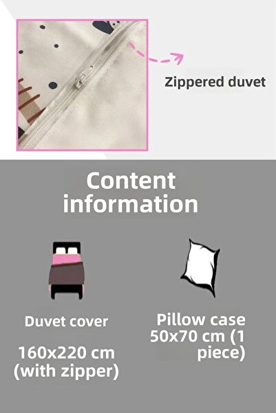 Else Dekor Cute Sitting Panda Patterned Single Children's Duvet Cover Set Without Sheets