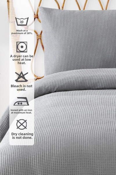 Denizli Concept Gray Single Waffle Pike Set