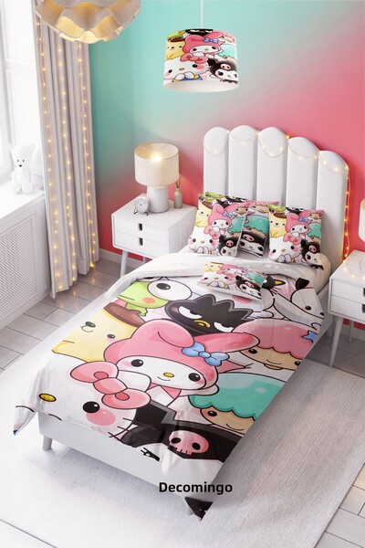 dekomingo طقم غطاء لحاف لغرفة الأطفال والرضع من كورومي آند فريندز (بدون ملاءات)