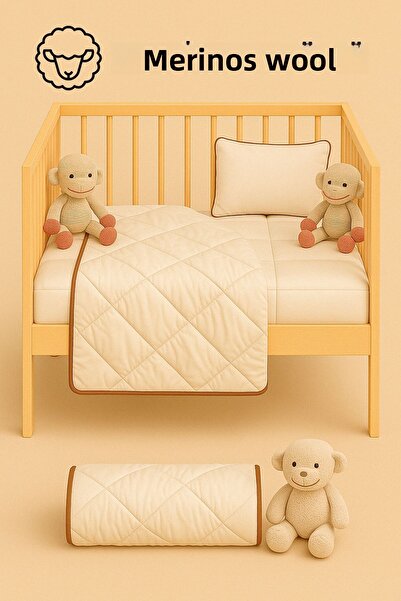 BEYAZLALE لحاف أطفال من صوف الحمل 100% |   لحاف من الصوف الطبيعي العضوي المضا...