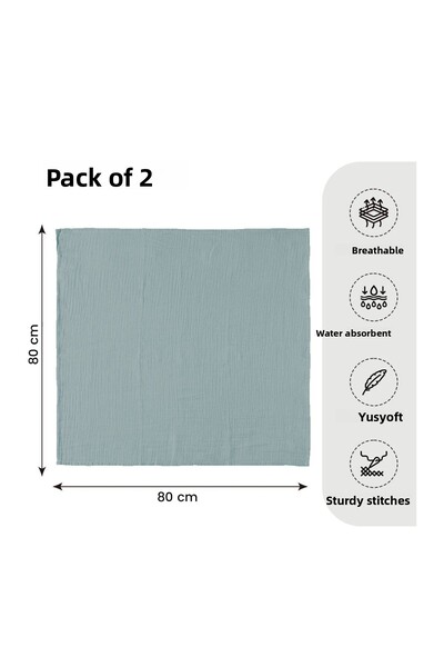 EIFIN Set of 2 Muslin Blankets and Blankets - 100% Cotton, Oeko-Teks Certified, 80X80 cm