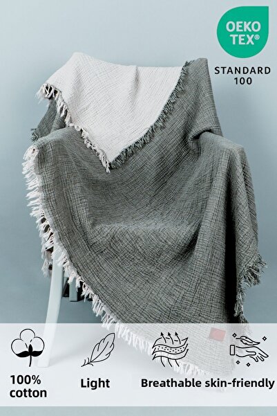 DALİSA 4 Layers 100% Cotton Muslin Pique - Double Sided Tufted Bedspread