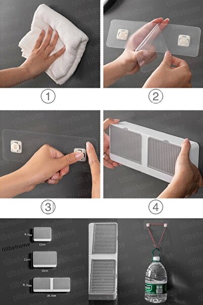 Tilbe Home Αδιάβροχος διανομέας στερεού σαπουνιού 2 διαμερισμάτων - Οργανωτής μπάνιου κουζίνας με ισχυρή αυτοκόλλητη επιτοίχια τοποθέτηση με κάλυμμα