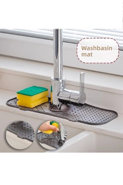 LEON LİFE Red Rose Water Trap Faucet Mat Protective Faucet Mat for Kitchen and Bathroom