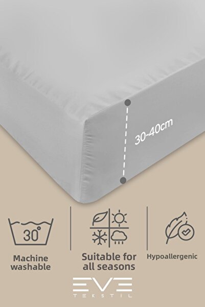 Eve Tekstil Single Rainforce Fabric Elastic Sheet and Pillow Case Set