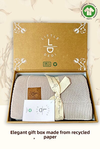 Next Baby Little Dedi Organic Cotton Knitted Baby Blanket Stone - 80X100