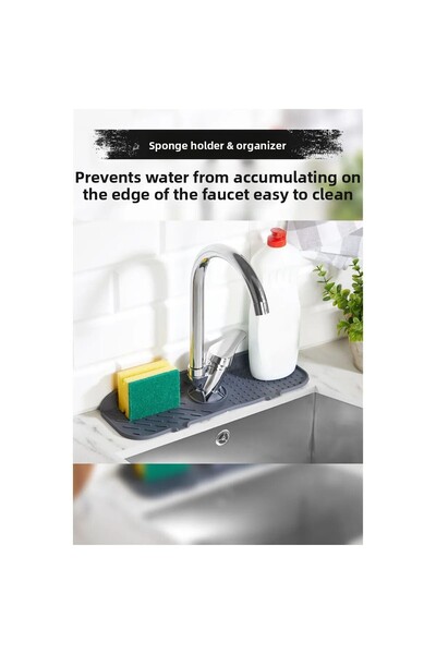 LEON LİFE Red Rose Water Trap Faucet Mat Protective Faucet Mat for Kitchen and Bathroom