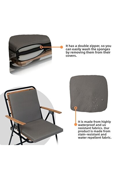 XPERMATE Backrest Chair Cushion Zippered 40X40 Backrest Chair Cushion Anthracite
