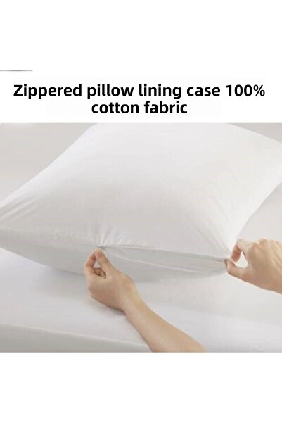 ASLIHAN غطاء وسادة مبطنة بسحاب أبيض عالي الجودة مقاس 50*70 سم 10 قطع