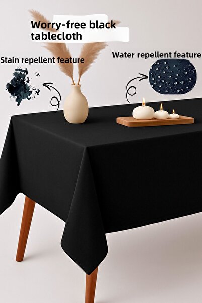 KAMİZ Black Tablecloth Carefree Tablecloth