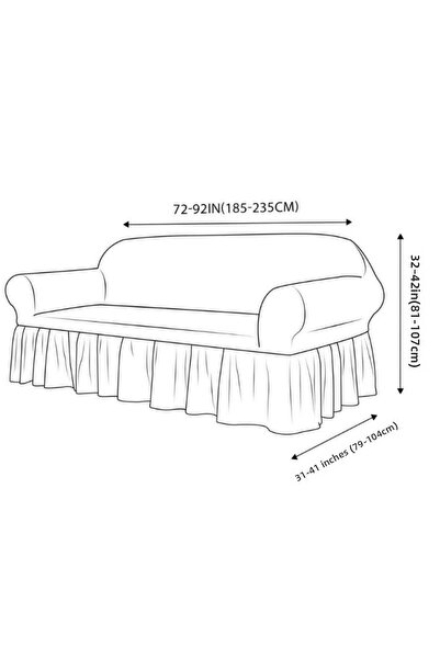 kanway Bürümcük 3-Seater Sofa Cover. Stretch Stretch Elasticated Sofa Bed Couch Cover with Skirt