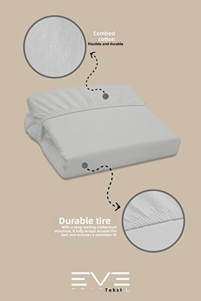 Eve Tekstil Fitted High Quality Combed Cotton Fabric Single Fitted Sheet