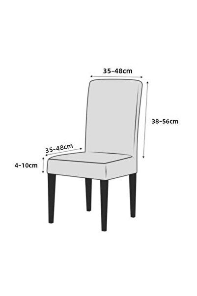 ÖZMAKAN 6-Piece Black Chair Cover - Lycra and Washable