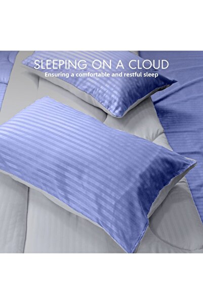 Hotel Linen Klub Stripe Reversible  Comforter Set- Ultra Soft  Microfiber Fabric, Soft Siliconized Fiber Filling