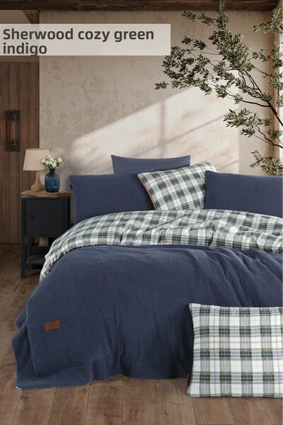 İyi Geceler İstanbul Σετ κάλυμμα διπλού κρεβατιού Sherwood Cozy Green