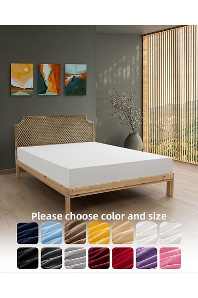 MODELHOME White Colored 100% Cotton Combed Fabric Single/Double Fitted Sheet (7 DIFFERENT SIZES)