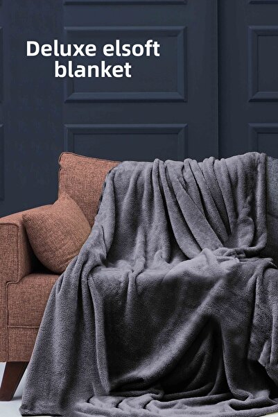 Mislina Home Anthracite Deluxe Wellsoft with Tv Blanket - Single, 150X200 cm