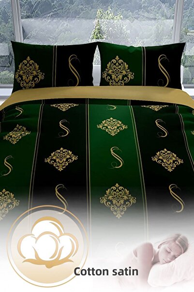 PerlaSera Damascus 3d Cotton Satin Double Duvet Cover Set