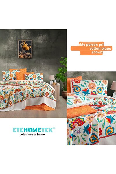 ETE HOMETEX Etehometex Double Person Printed Cotton Pique