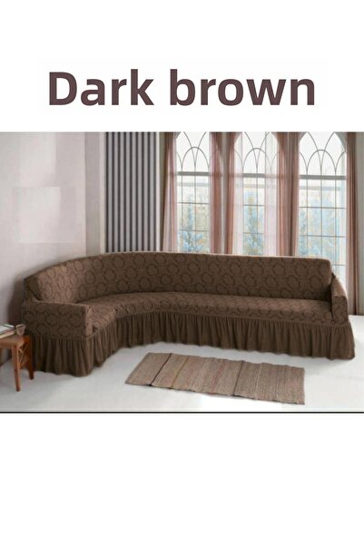 ELHOŞ غطاء مقعد زاوية L من الجاكار. مقعد مرن قابل للغسل، أريكة، غطاء سرير أريكة